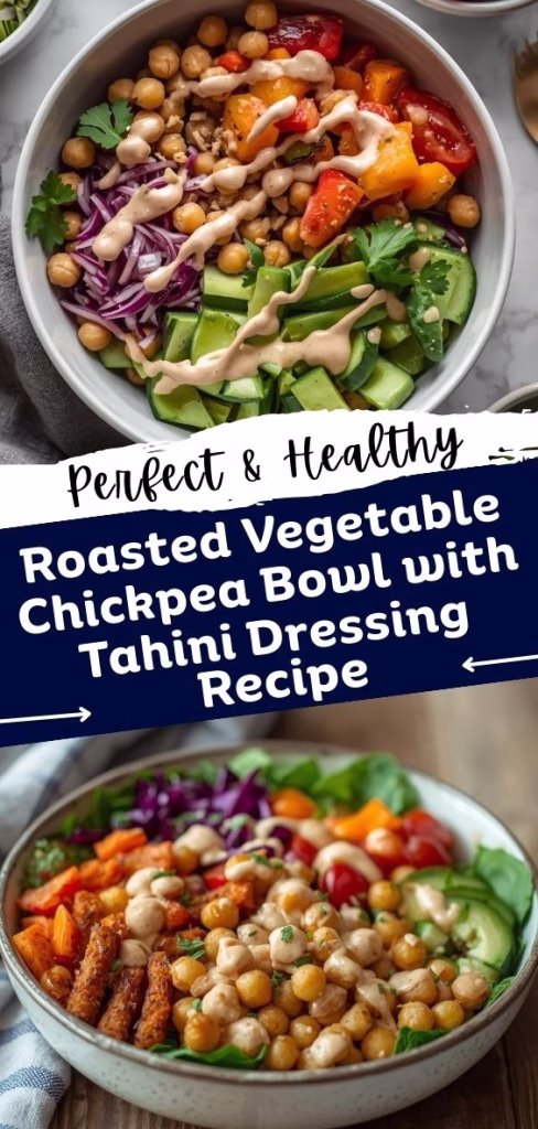 Roasted Vegetable Chickpea Bowl with Tahini Dressing Recipe