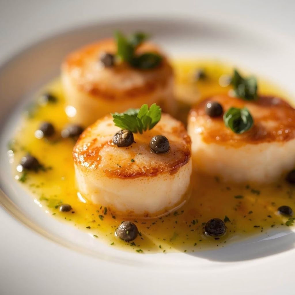Scallops with Orange Basil and Caper Dressing Recipe