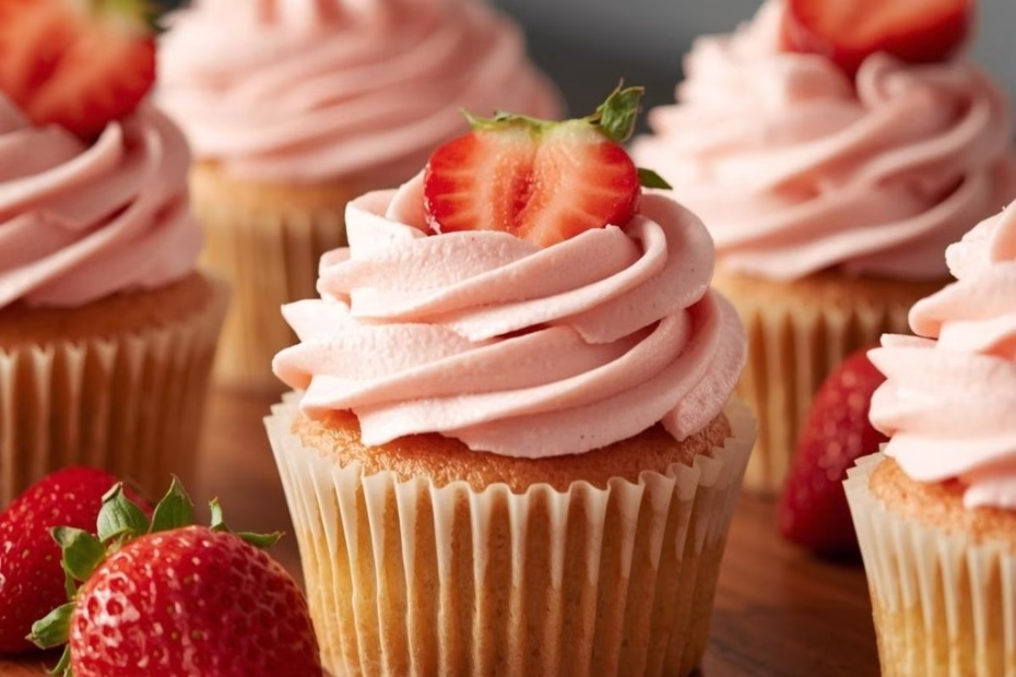 Strawberry Cupcakes with Strawberry Buttercream Frosting Recipe