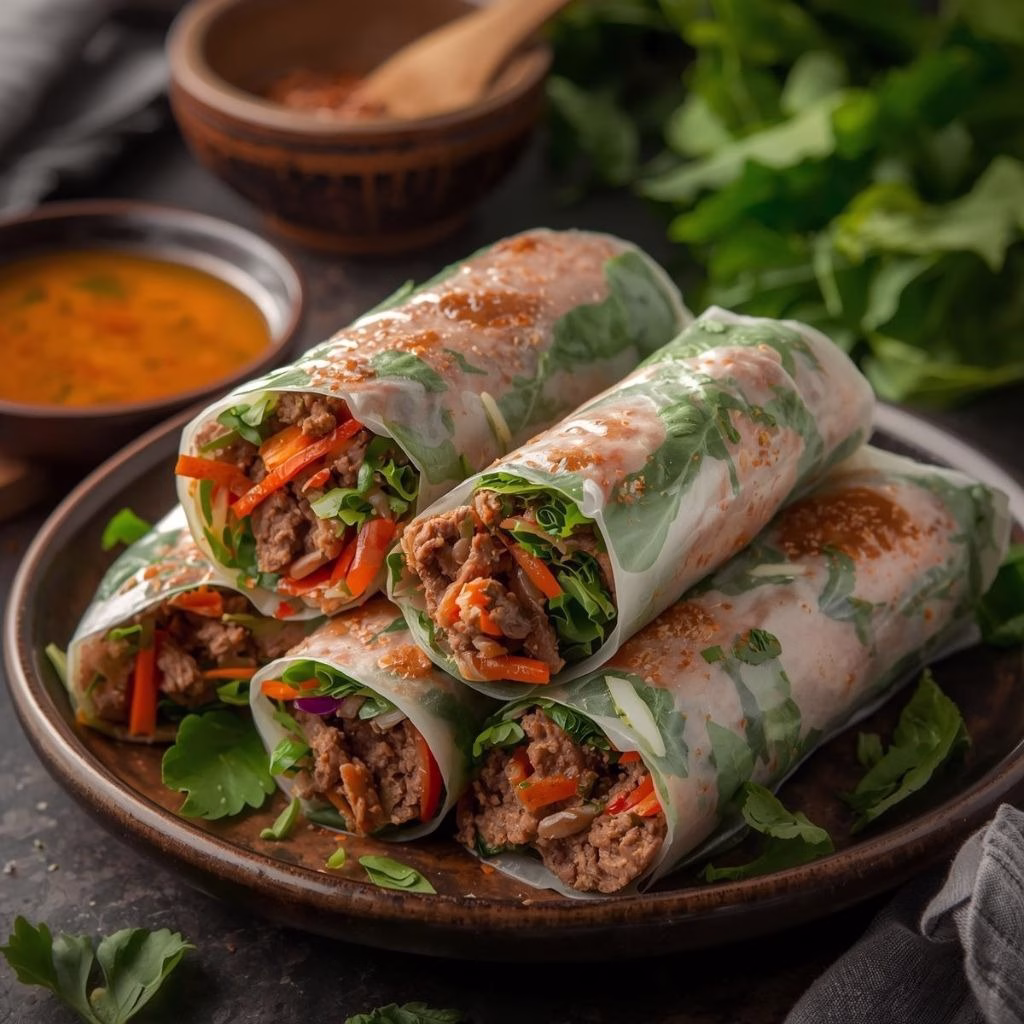 Thai Basil Beef Rolls Recipe