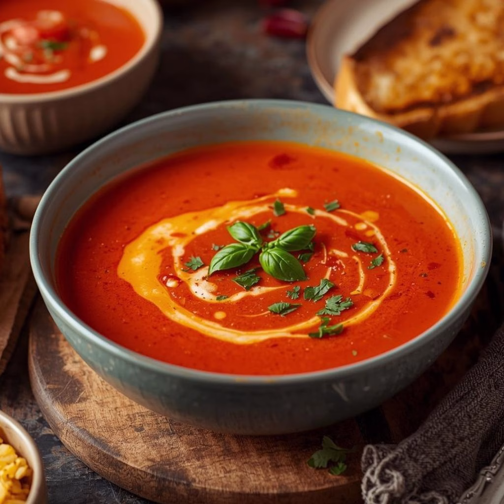 Easy Tomato Soup With Grilled Cheese Recipe