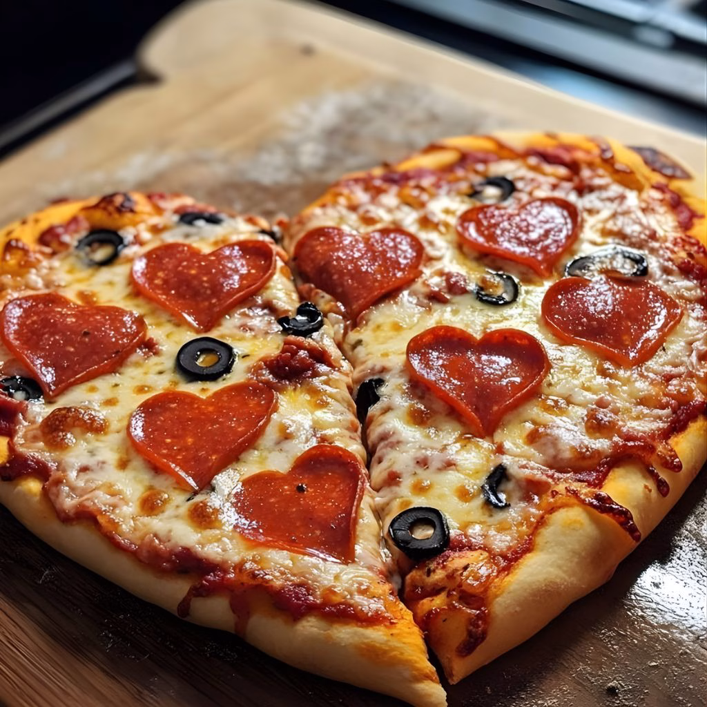 Valentine’s Day Heart Pepperoni Pizza Recipe
