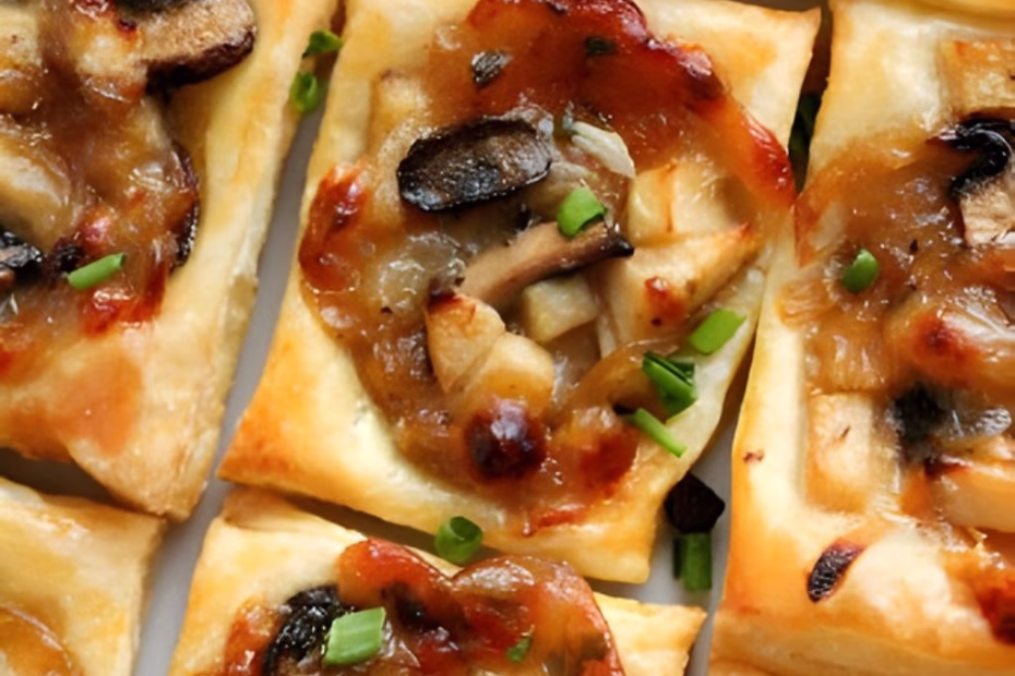 Caramelized Onion Mushroom Apple and Gruyere Bites Recipe