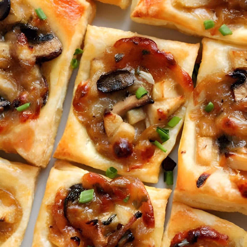 Caramelized Onion Mushroom Apple and Gruyere Bites Recipe