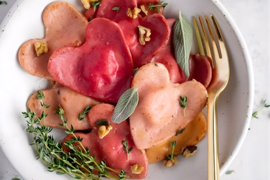 Valentine’s Day Ravioletti in Rosemary Butter Sauce Recipe