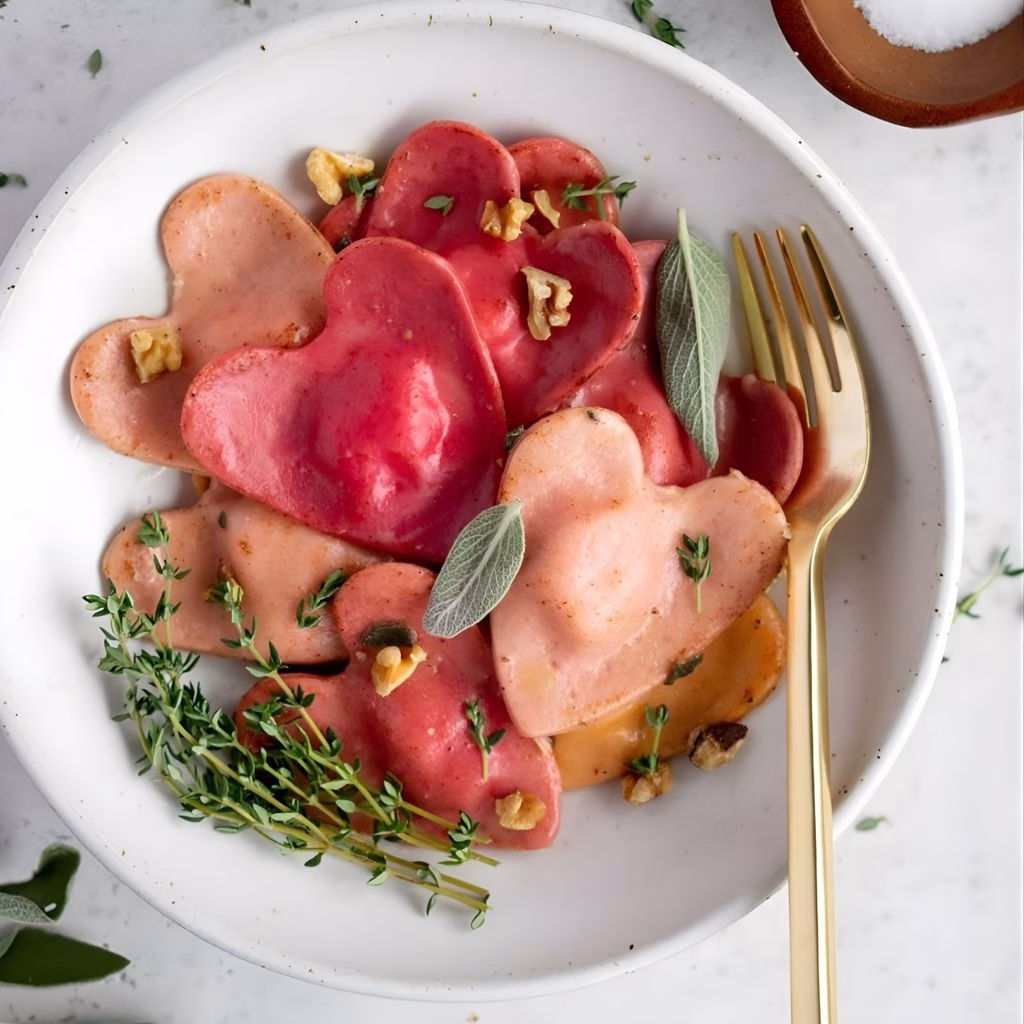 Valentine’s Day Ravioletti in Rosemary Butter Sauce Recipe