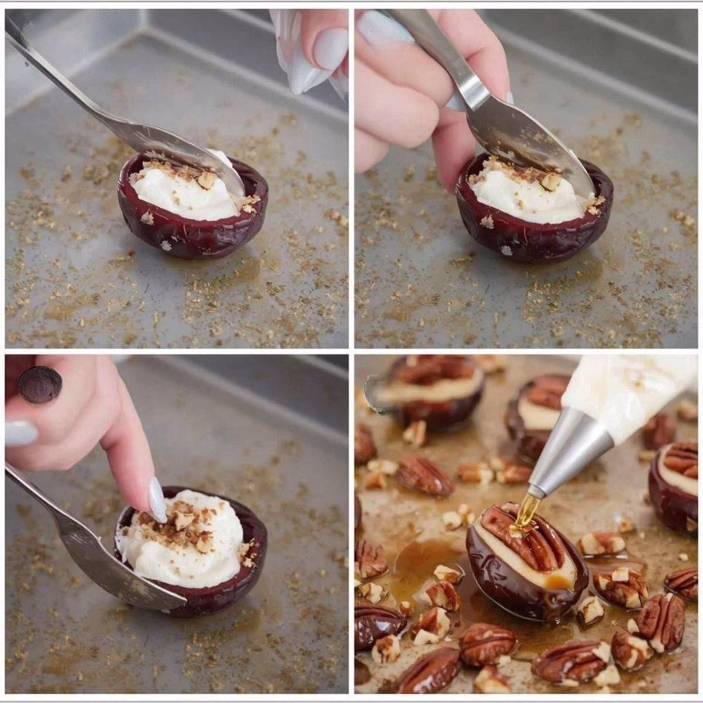 Mascarpone Stuffed Dates with Maple Drizzle Recipe