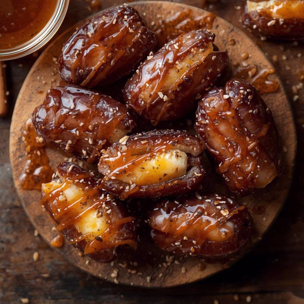 Mascarpone Stuffed Dates with Maple Drizzle Recipe
