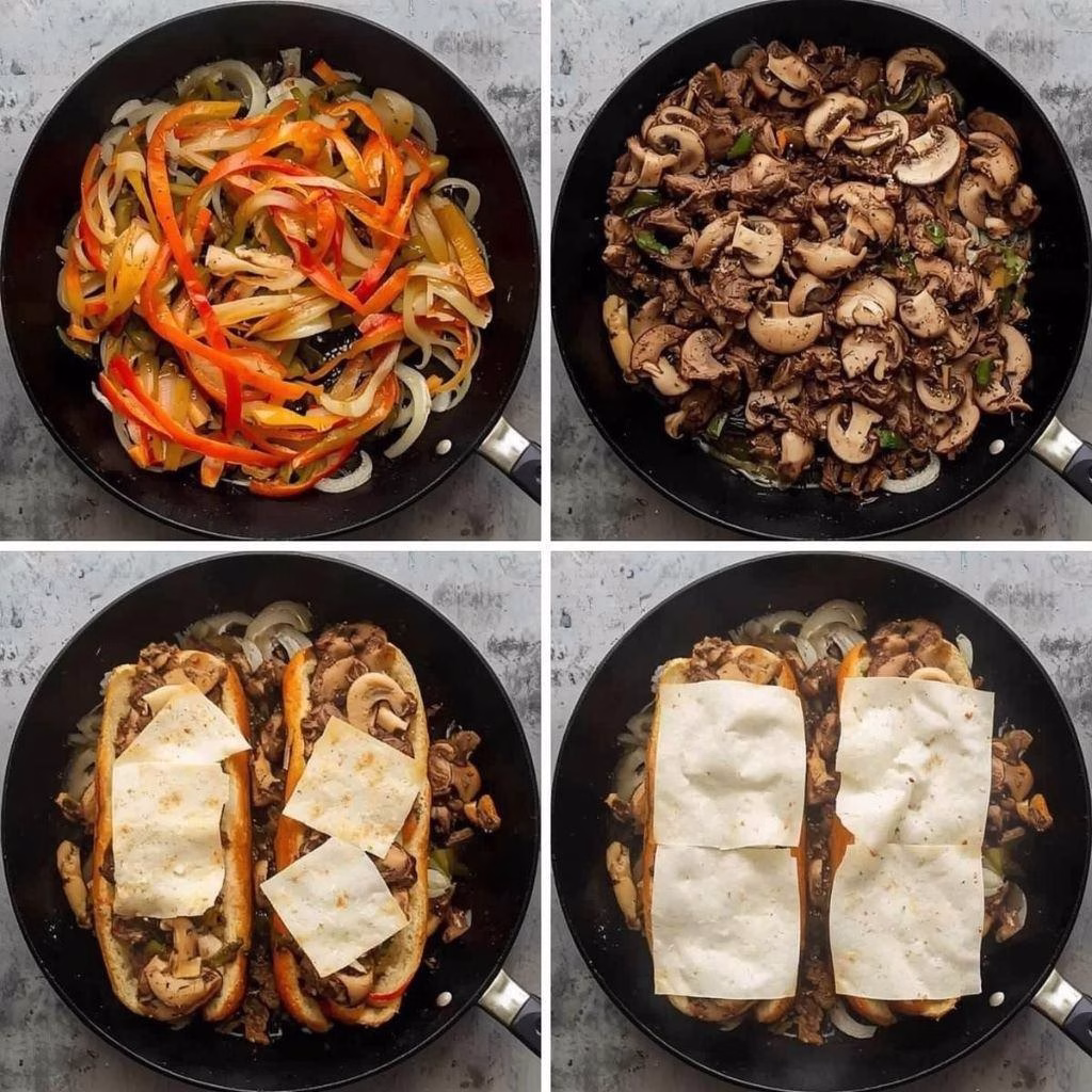 Philly Cheesesteak Sandwich With Mushrooms Recipe