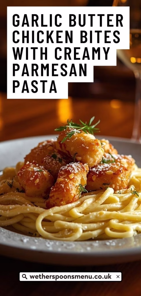 Garlic Butter Chicken Bites with Creamy Parmesan Pasta Recipe