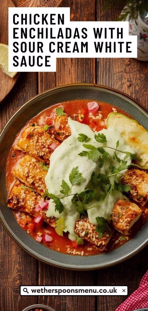 Chicken Enchiladas with Sour Cream White Sauce Recipe