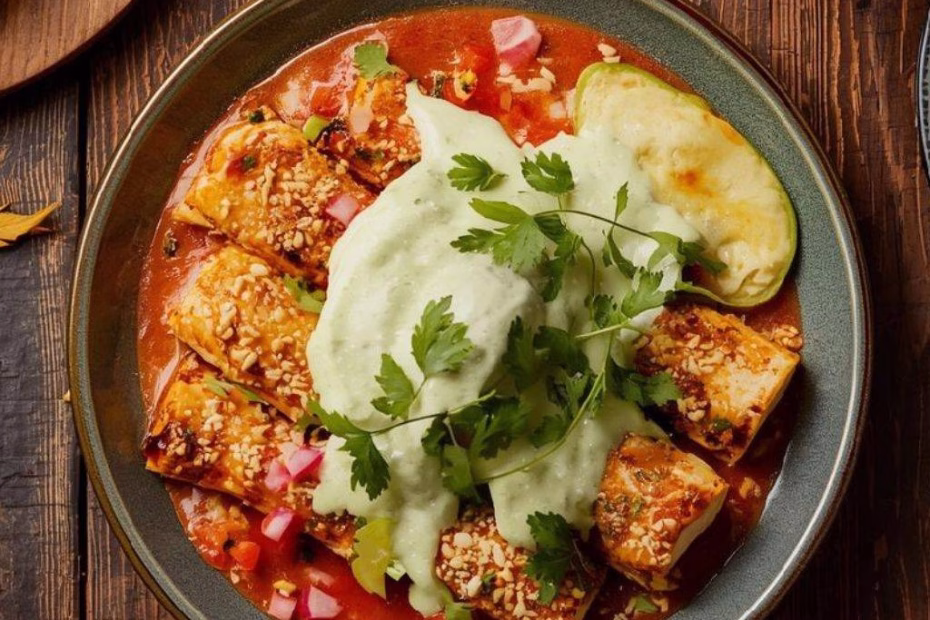 Chicken Enchiladas with Sour Cream White Sauce Recipe