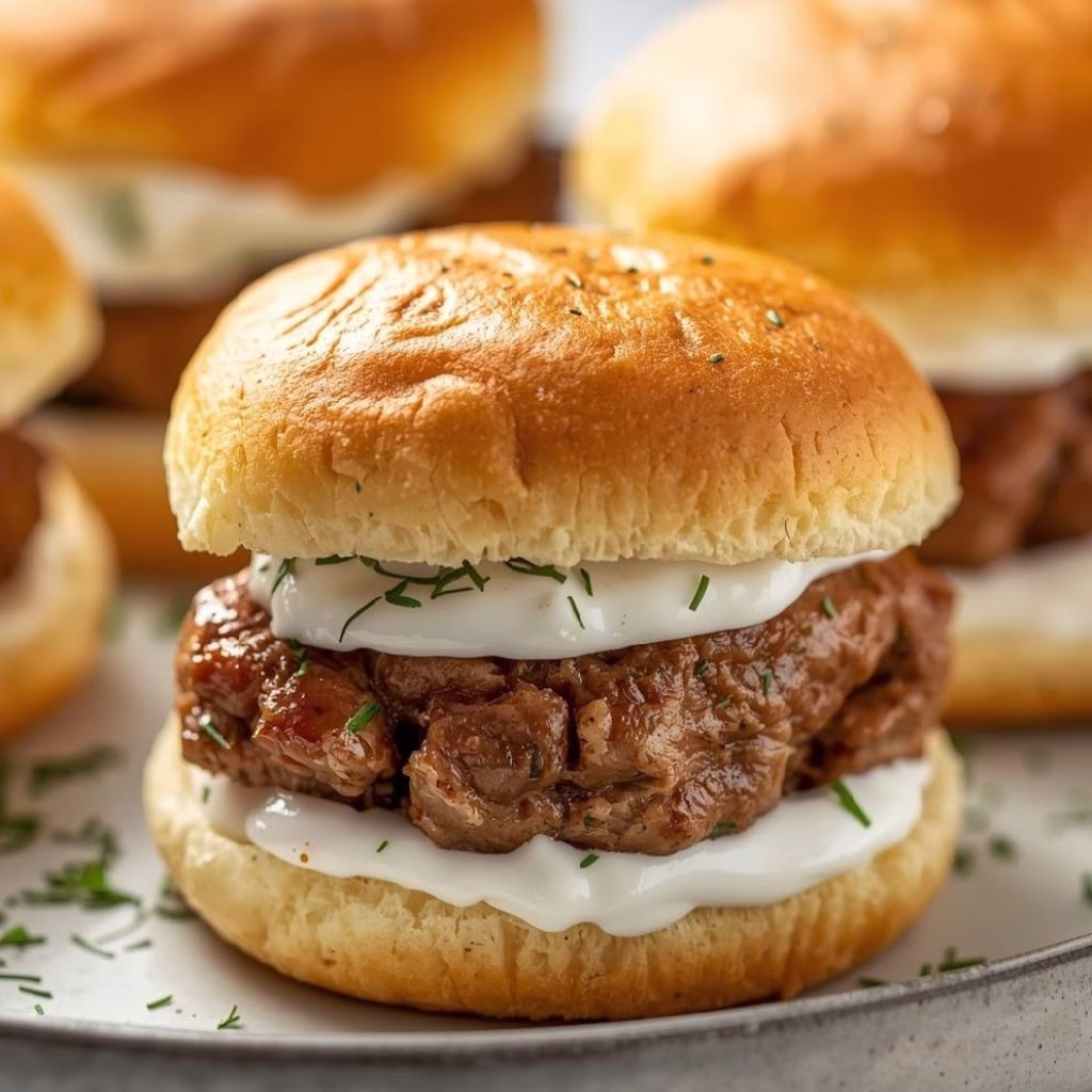 Lamb Sliders with Dill Greek Yogurt Recipe