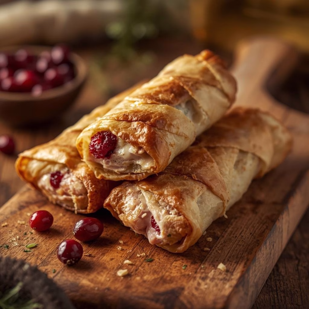 Turkey Cranberry and Brie Egg Rolls Recipe