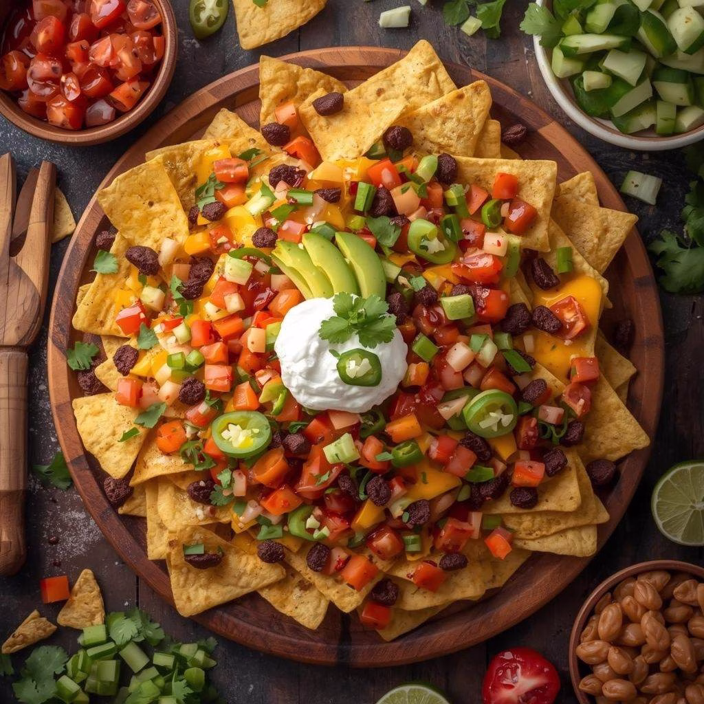 Low Carb Nachos with Crispy Cheese Chips and Flavorful Toppings Recipe