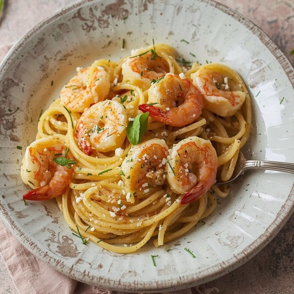 Romantic Garlic Butter Shrimp Pasta Recipe