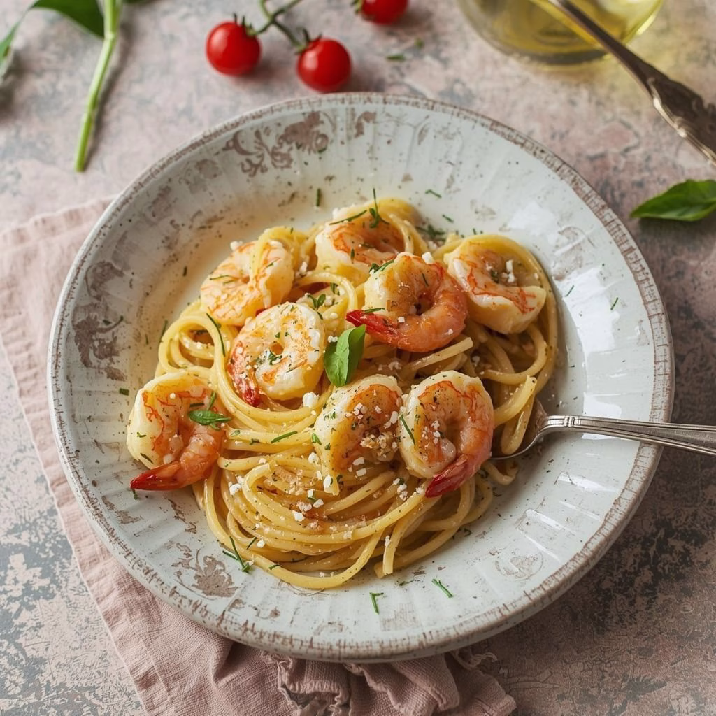 Romantic Garlic Butter Shrimp Pasta Recipe