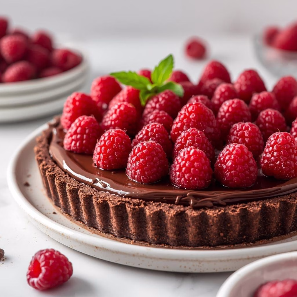 Raspberry Chocolate Truffle Tart Recipe