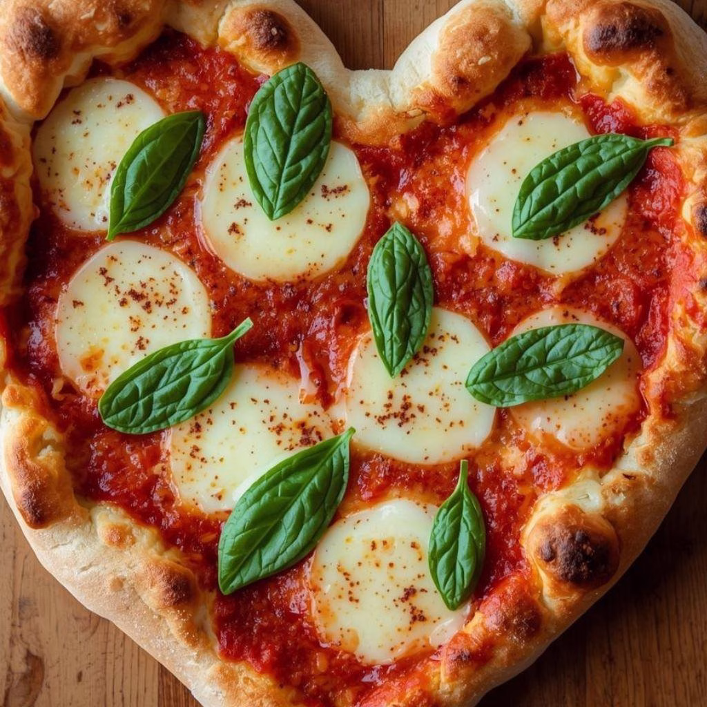 Heart-Shaped Pizza Margherita Recipe
