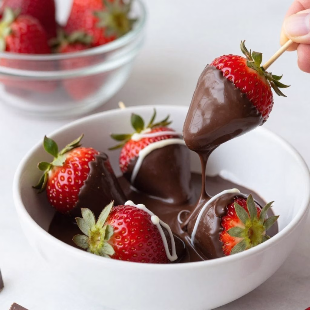 Chocolate-Dipped Strawberry Skewers Recipe