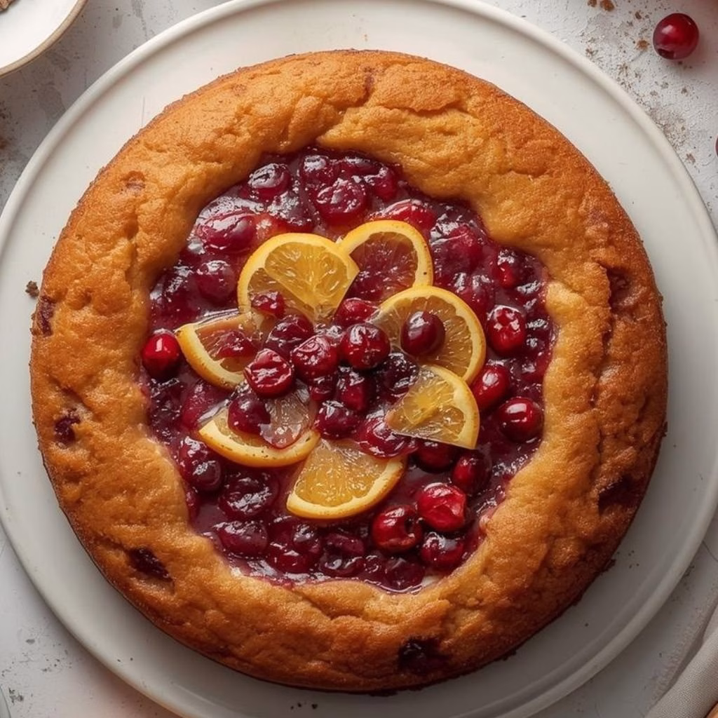 Orange Cake with Cranberry Filling Recipe