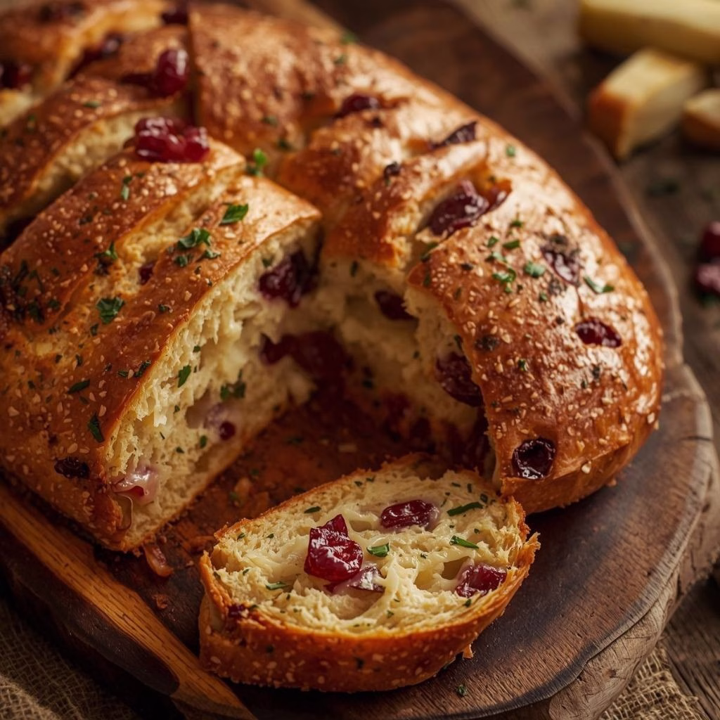 Cranberry Brie Pull-Apart Bread Recipe