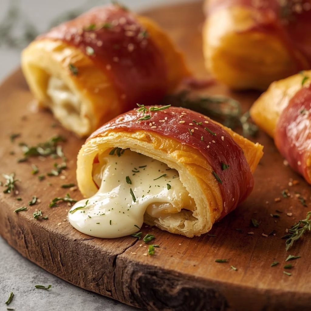 Prosciutto Wrapped Baked Brie Rolls Recipe