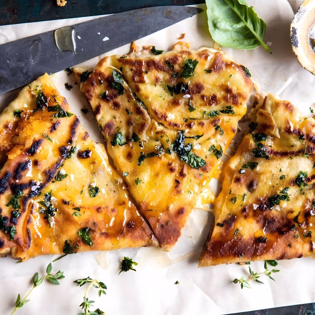 Garlic Naan Grilled Cheese Recipe