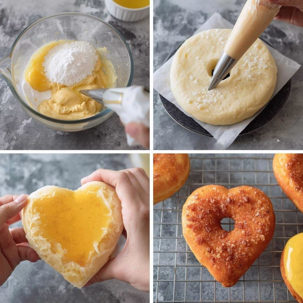 Creme Brulee Heart Donuts Recipe
