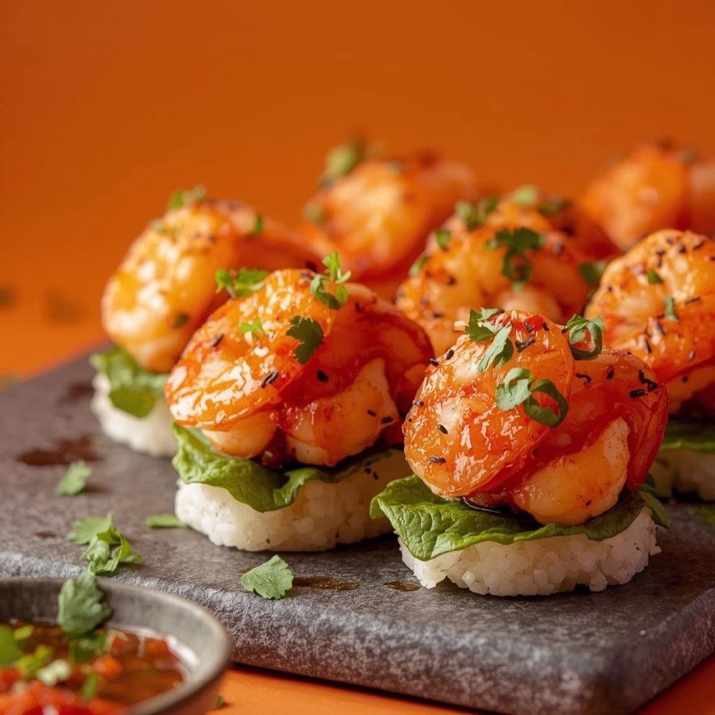 Spicy Shrimp Sushi Stacks Recipe