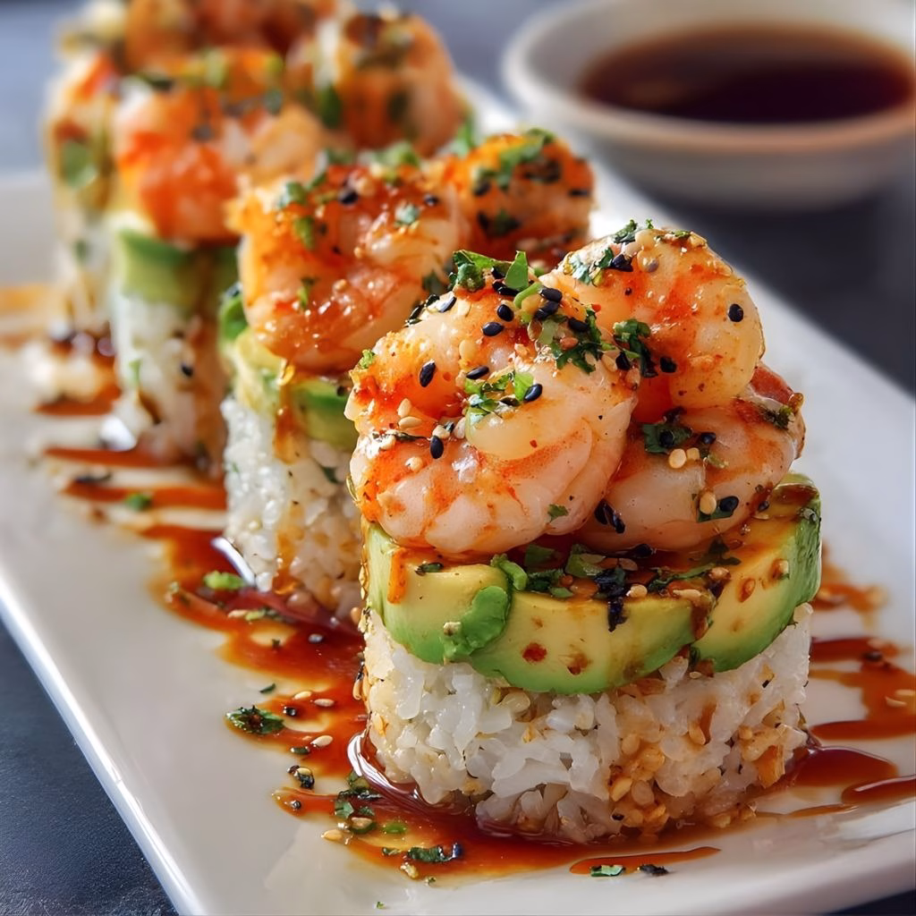 Spicy Shrimp Sushi Stacks Recipe