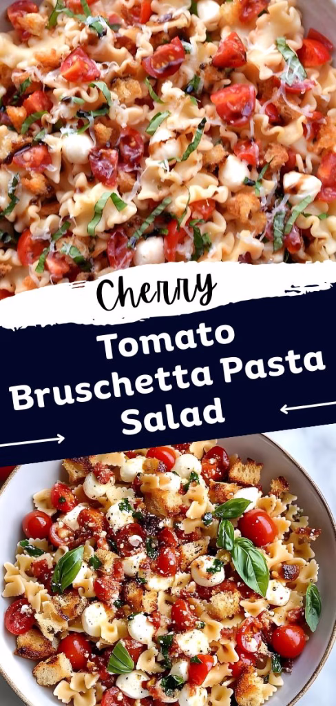 Cherry Tomato Bruschetta Pasta Salad Recipe