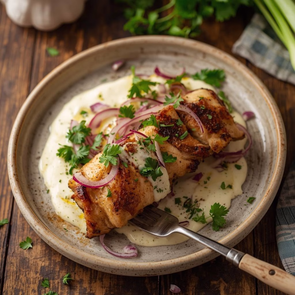 Chicken Shawarma with Creamy Garlic Sauce Recipe