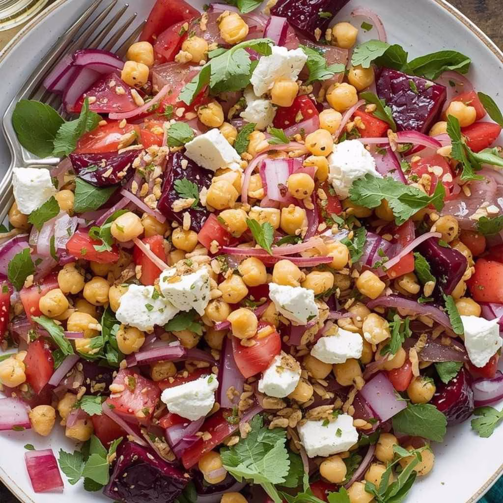 Chickpea Beet and Feta Salad Recipe