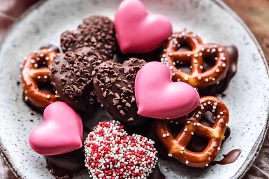 Chocolate-Covered Pretzel Hearts Recipe