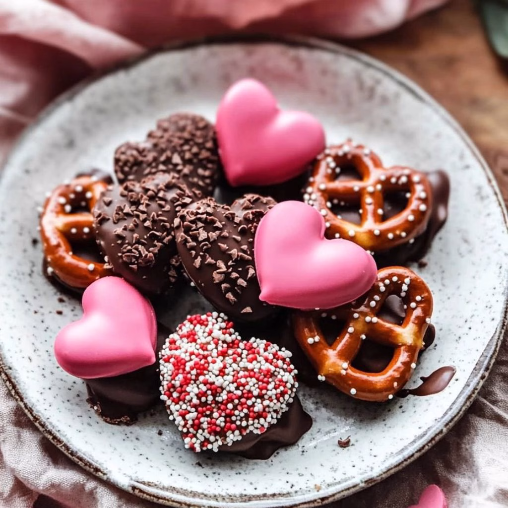 Chocolate-Covered Pretzel Hearts Recipe