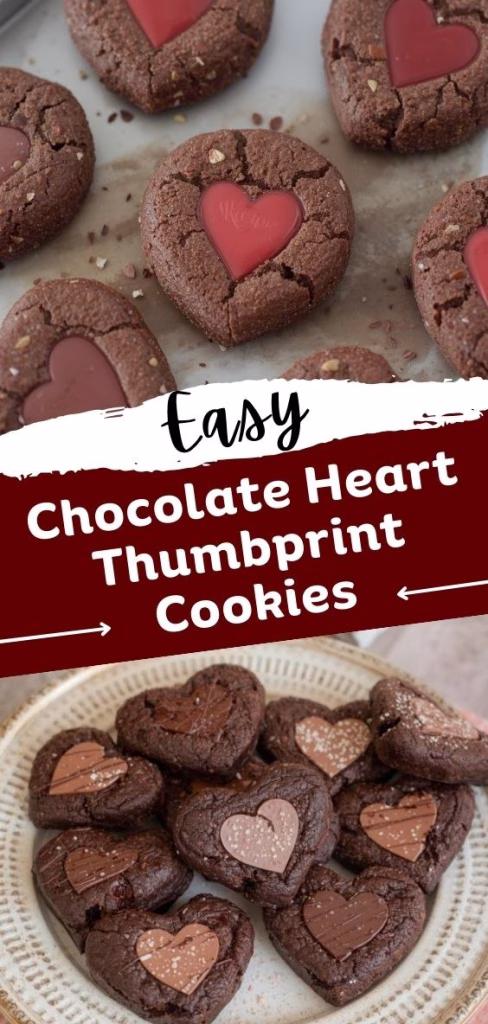Chocolate Heart Thumbprint Cookies Recipe
