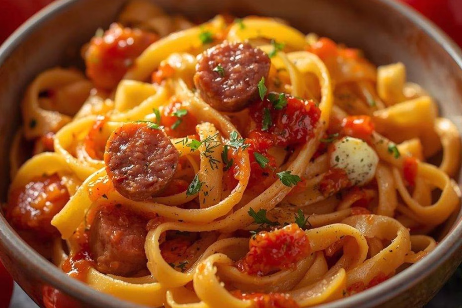 Creamy Calabrian Chili Pappardelle with Sausage and Fennel
