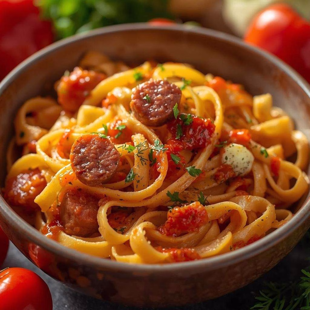 Creamy Calabrian Chili Pappardelle with Sausage and Fennel