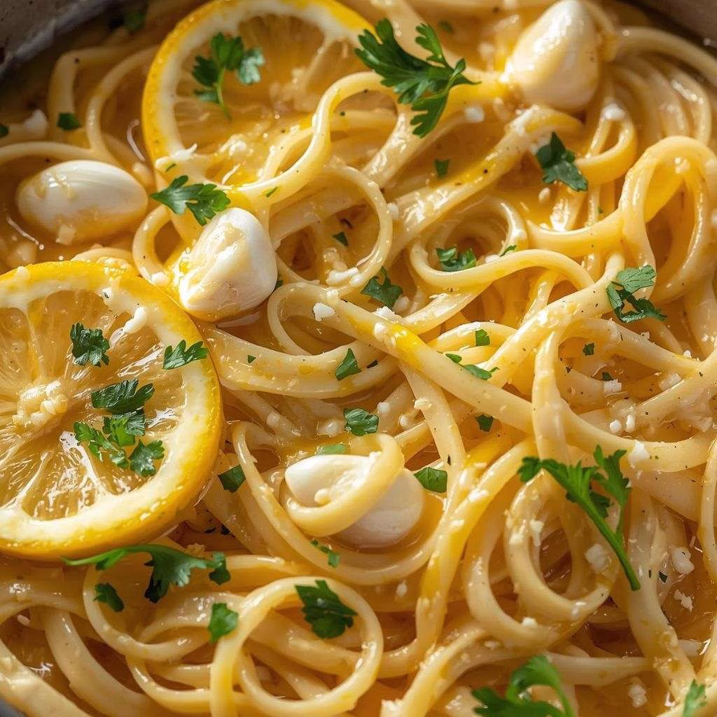 Creamy Lemon Garlic Pasta Recipe