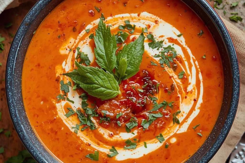 Creamy Roasted Garlic Tomato Soup Recipe