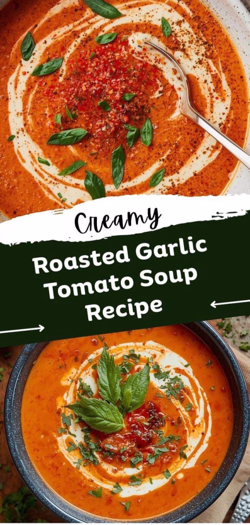 Creamy Roasted Garlic Tomato Soup Recipe