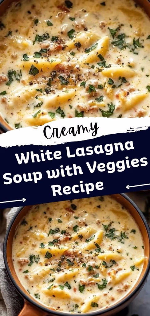 Creamy White Lasagna Soup with Veggies Recipe