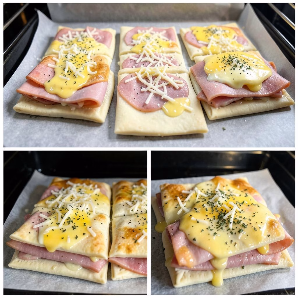 Crispy Ham & Cheese Puff Pastry Stacks Recipe
