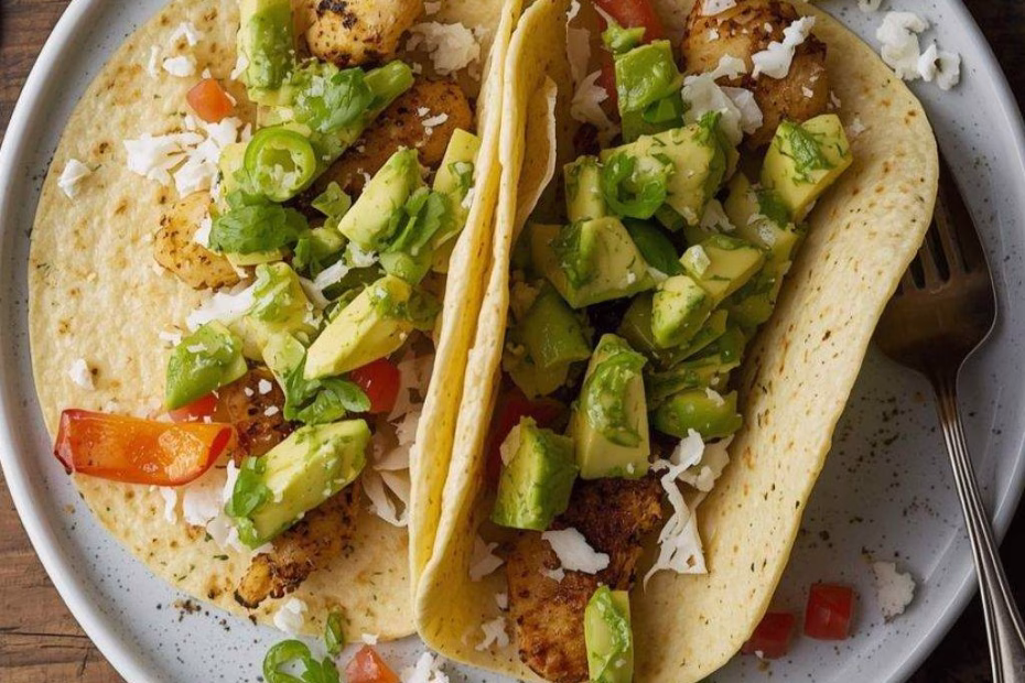 Crispy Poblano Chicken Tacos with Avocado-Jalapeño Salsa