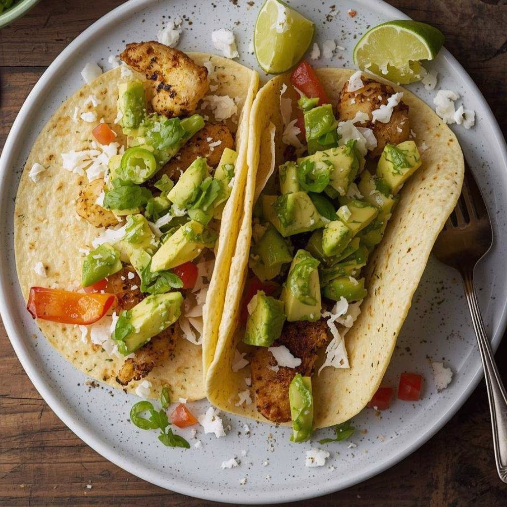 Crispy Poblano Chicken Tacos with Avocado-Jalapeño Salsa