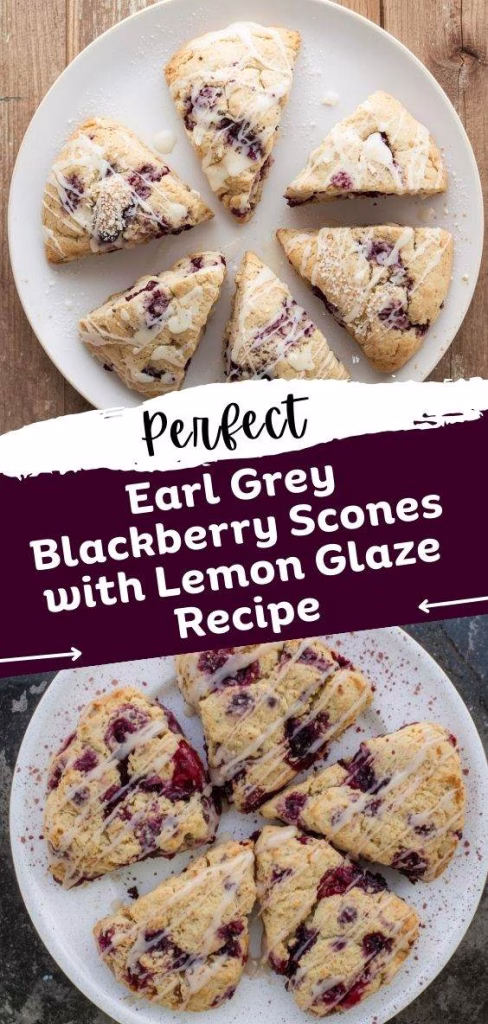 Earl Grey Blackberry Scones with Lemon Glaze Recipe