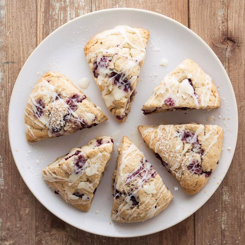 Earl Grey Blackberry Scones with Lemon Glaze Recipe