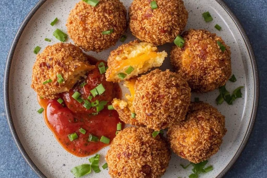 Fried Goat Cheese Balls with Spicy Honey