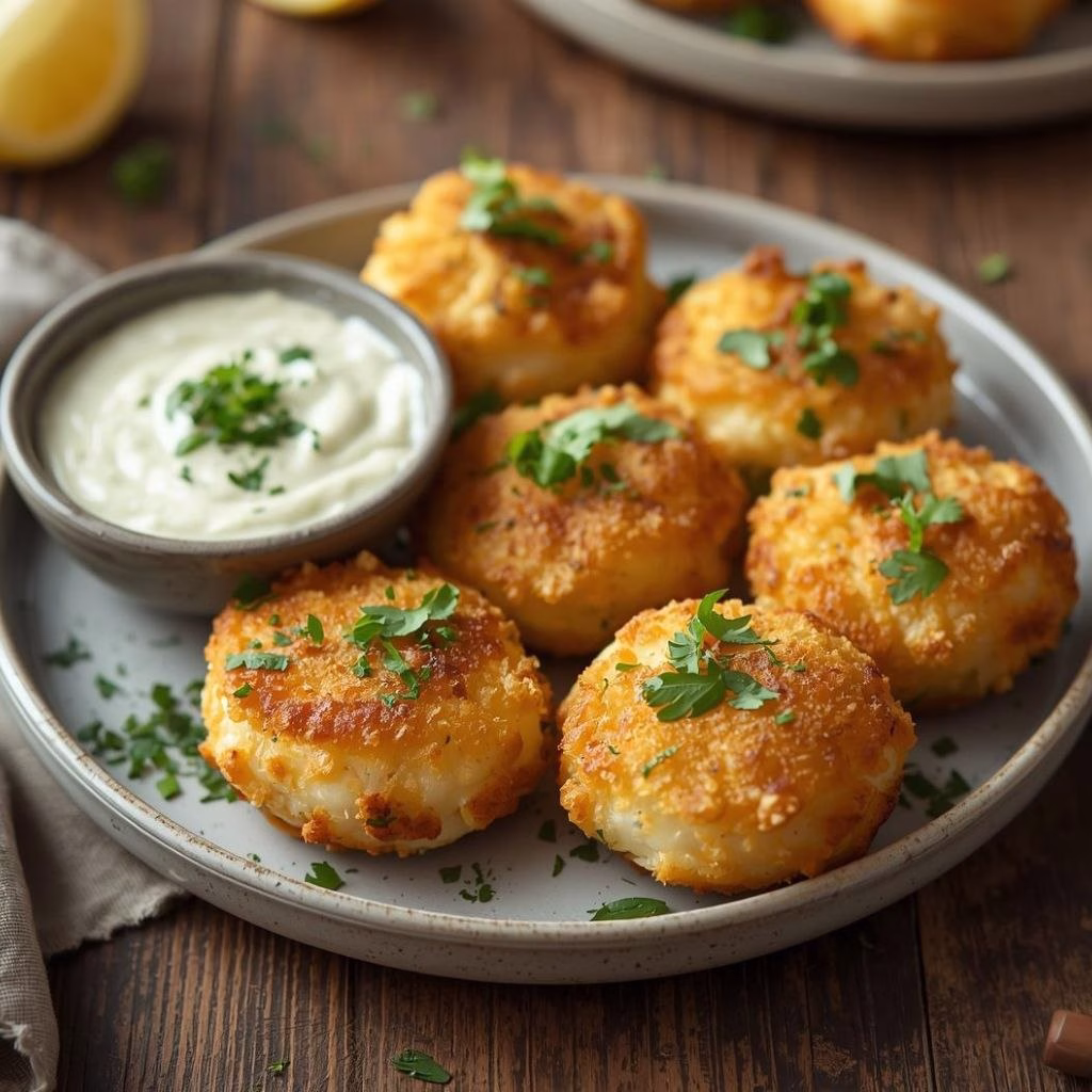 Garlic Butter Cod Bites with Creamy Lemon Herb Dip Recipe